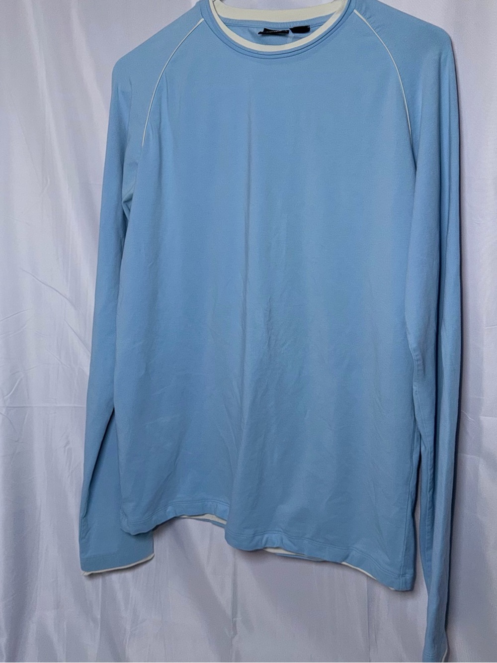 Hugo Boss Light Blue Long-Sleeve Performance Tee
